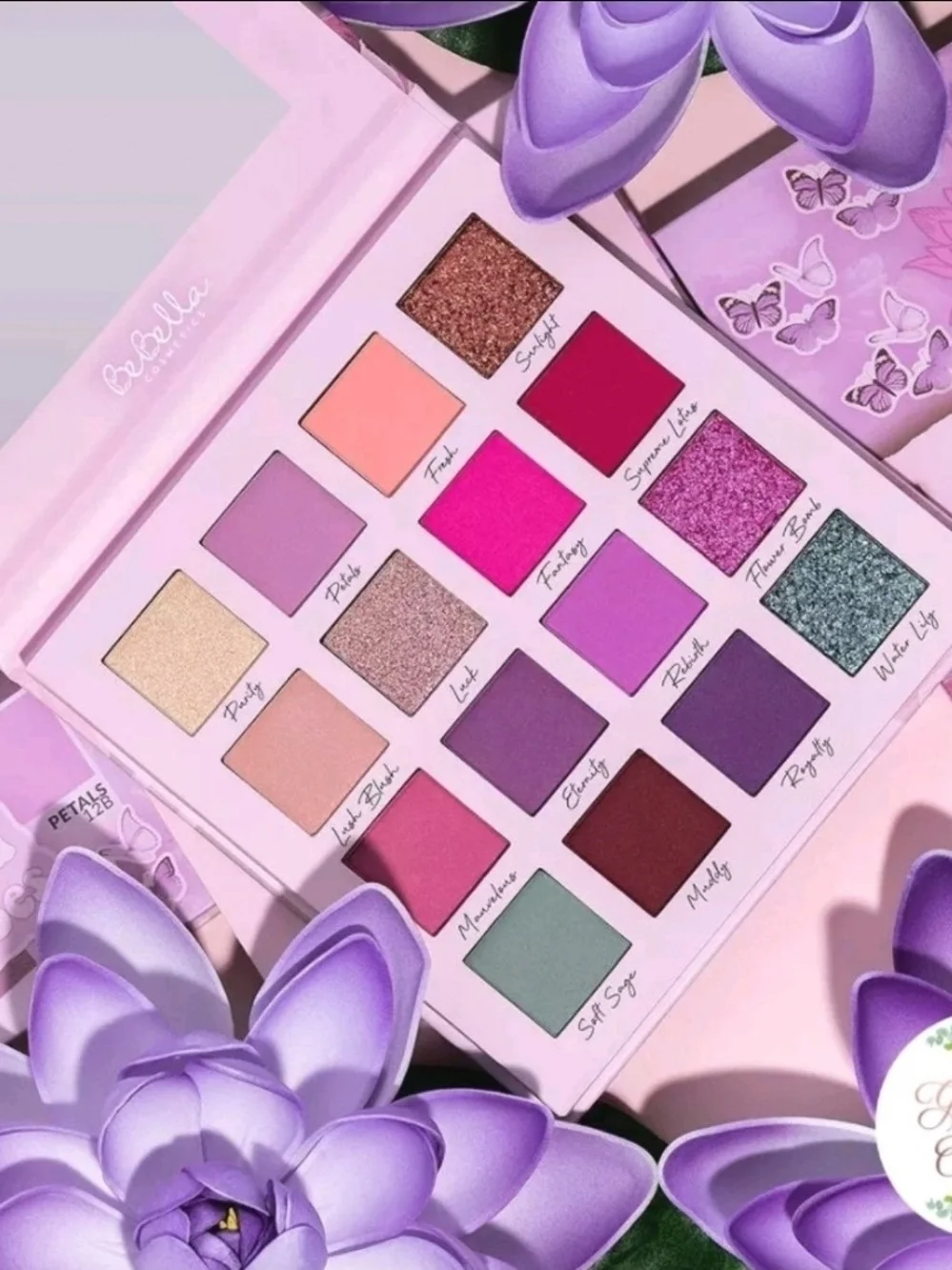 BeBella Cosmetics Lotus Love Eyeshadow Palette - Pink/Purple Shades